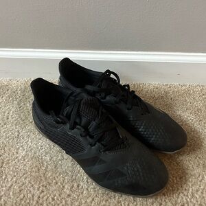 Adidas Predator- Black Athletic Shoes with Knit Upper and Sleek Design